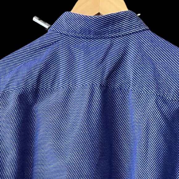 Blue Hugo Boss Men's Geometric-Print Cotton Shirt - Picture 10 of 14